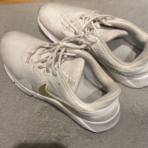 Nike white & gold Sneakers
